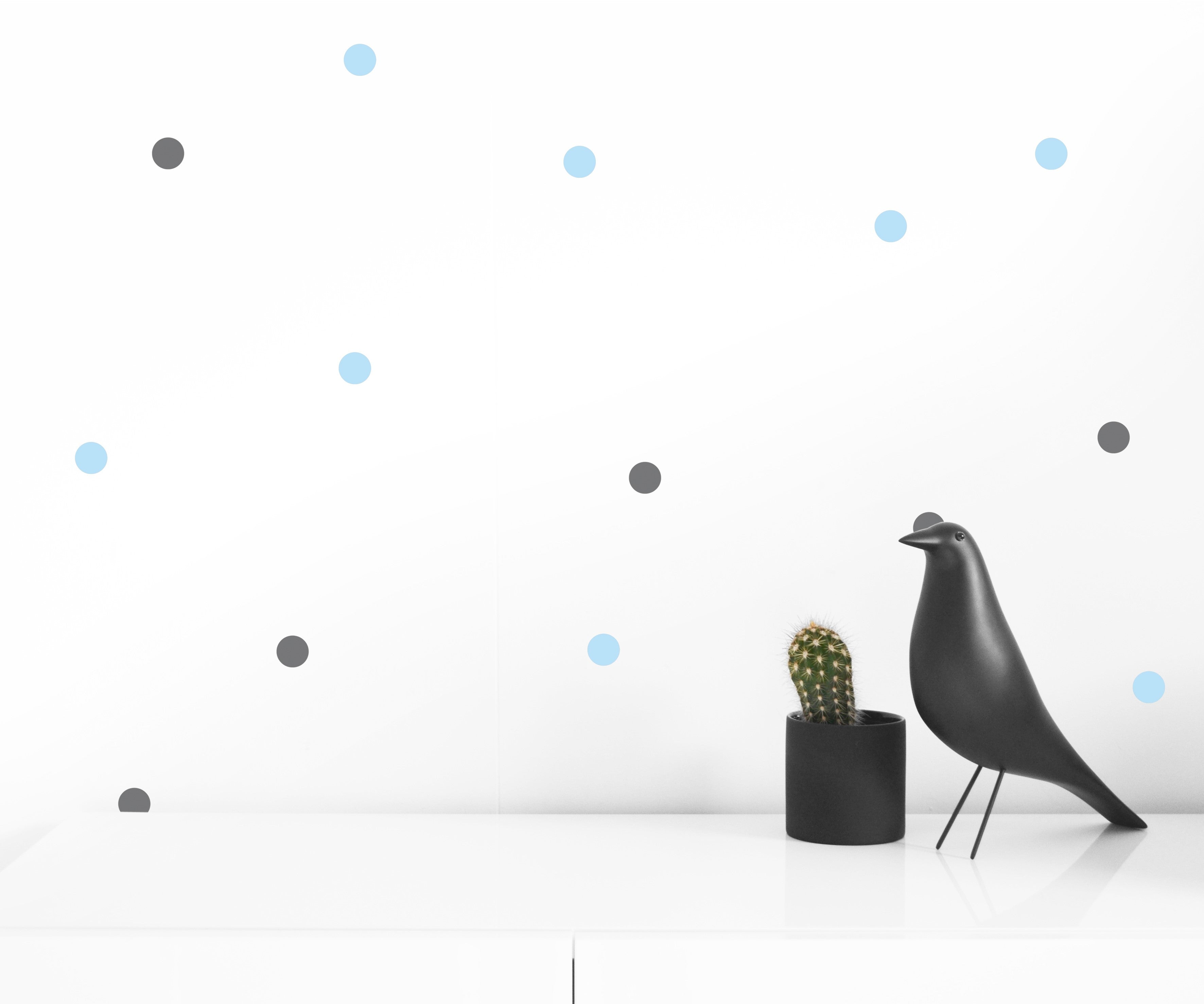 SMALL DOT WALL DECALS BABY BLUE AND GREY - Olli+Lime